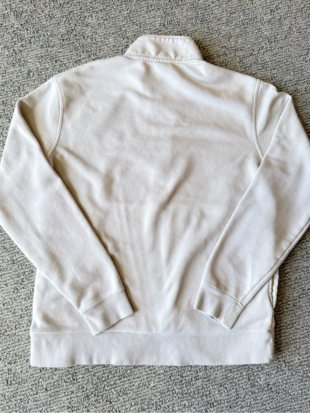 Nike Beige Quarter-Zip Pullover Sweatshirt with Pockets Size Medium - Picture 4 of 8